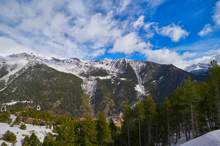 Arinsal mountains in Andorra Pyrenees sunny day