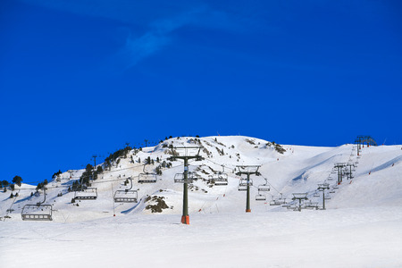 Baqueira Beret in Lerida Catalonia ski spot resort in Aran Valley of Pyrenees Spainの写真素材