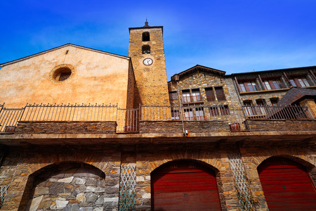 Ordino village in Andorra Pyrenees in ski areaの写真素材