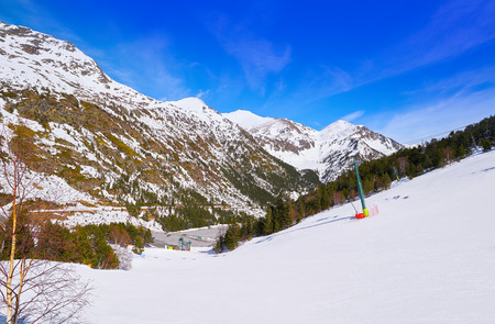Ordino Arcalis ski resort sector in Andorra at Pyreneesの写真素材