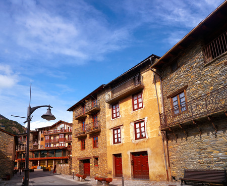 Ordino village in Andorra Pyrenees in ski areaの写真素材