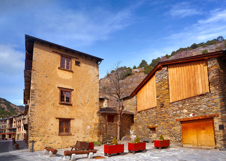 Ordino village in Andorra Pyrenees in ski area