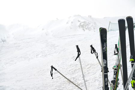 Pas de la Casa ski resort of Andorra in Grandvalira sectorの写真素材