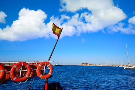 Denia marina boats port in Alicante of Spainの写真素材