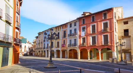 Xativa Plaza Mercat square in Valencia also Jativa at Spainの写真素材