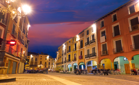 Xativa Plaza Mercat square in Valencia also Jativa at Spainの写真素材