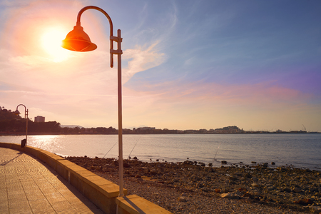 Denia sunset from Las Rotas beach in alicante of Spainの写真素材
