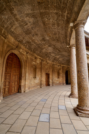 Alhambra Carlos V courtyard in Granada of Spain Andalusiaの写真素材