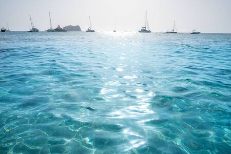 Ibiza Cala Comte Conta beach in Sant Josep of Balearic Islands