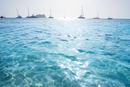 Ibiza Cala Comte Conta beach in Sant Josep of Balearic Islandsの写真素材