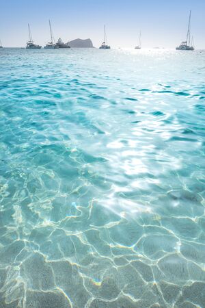 Ibiza Cala Comte Conta beach in Sant Josep of Balearic Islandsの写真素材