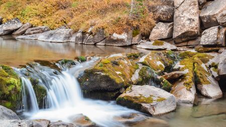 A stream of water down the glacierの写真素材