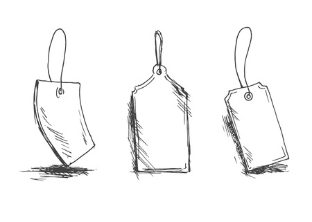 Hand-drawn tags  Vector illustrationのイラスト素材