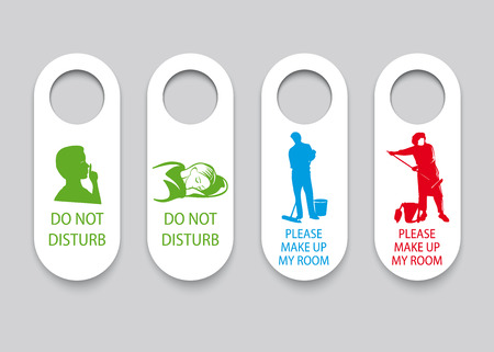 set the hotel on the doorknob tagsのイラスト素材