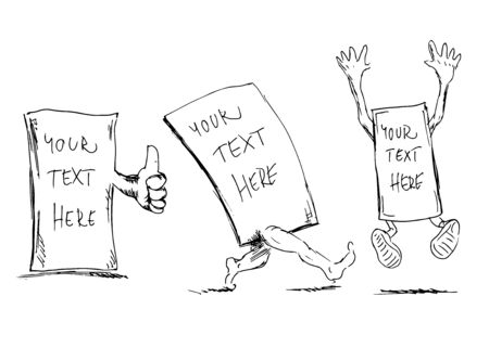 Hand drawing funny tags. Vector illustrationのイラスト素材