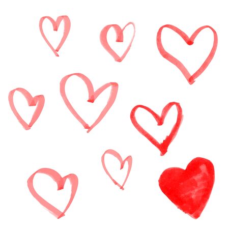 Hand sketch hearts. Vector illustrationのイラスト素材
