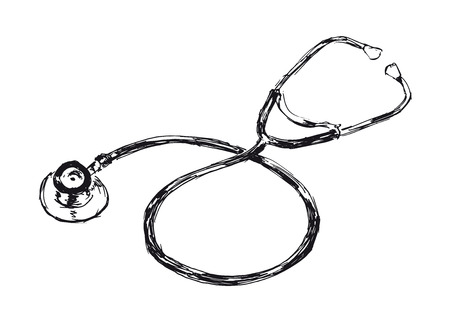 hand sketch stethoscopeのイラスト素材