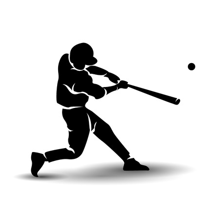 Vector silhouette of a baseball playerのイラスト素材