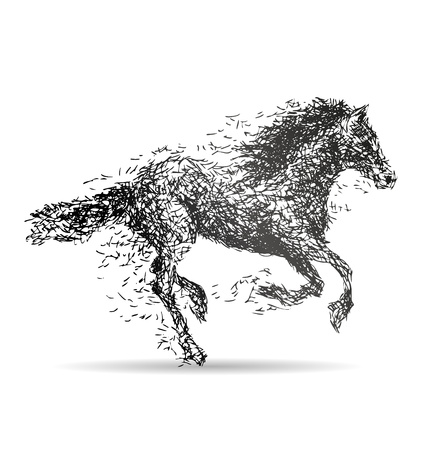 Vector illustration of a running horseのイラスト素材