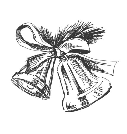 hand sketch of Christmas bellsのイラスト素材
