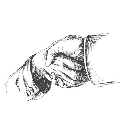 Hand sketch handshakeのイラスト素材
