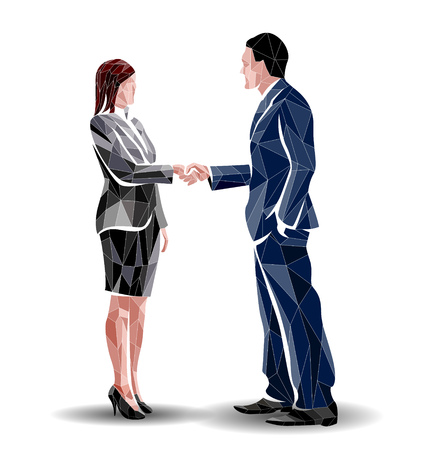 Polygon vector illustration business peopleのイラスト素材