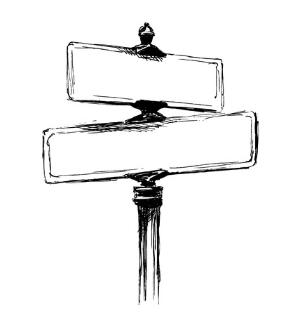 Hand sketch street signs. Vector illustrationのイラスト素材
