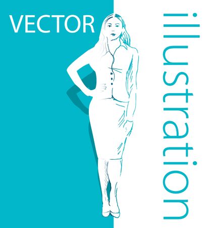 background with business womanのイラスト素材