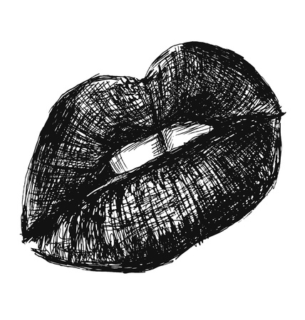 sketch of female lipsのイラスト素材