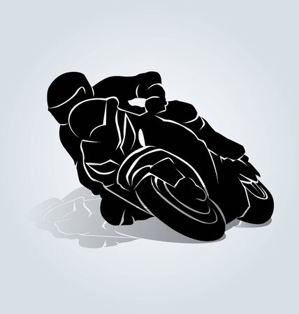 Vector silhouette of bikerのイラスト素材