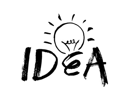 Idea, Handwritten text with illustrations.のイラスト素材