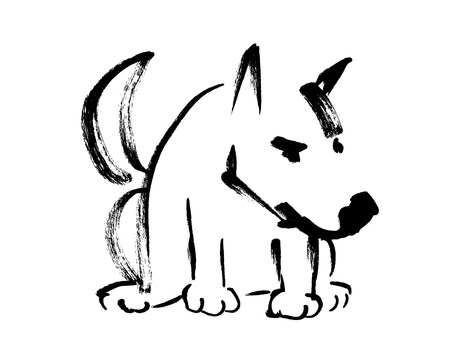 Hand sketch dog. Vector illustrationのイラスト素材