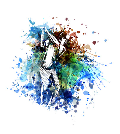 Vector color illustration of a golferのイラスト素材