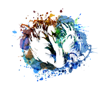 A Vector color illustration of a swanのイラスト素材