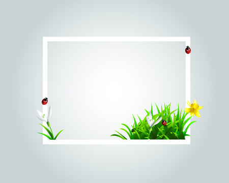 A Vector frame with spring motiveのイラスト素材
