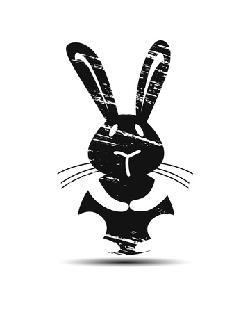 grunge silhouette of Easter rabbit Vector illustration.のイラスト素材