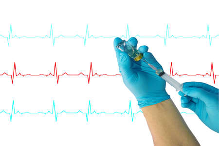 Vaccine vial dose flu shot drug needle syringe,medical concept vaccination treatment disease care...