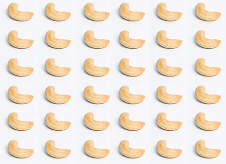 Cashew nuts on white background,roasted cashew nuts isolated on white.