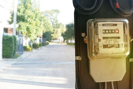 Modern technology that can monitor the home's electrical energy consumption meter of electricity for use in home.Electricity meter.の写真素材