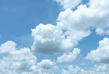 Blurry close views blue sky with cloud in the afternoon nature concept.