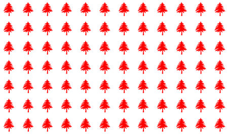 Christmas seamless pattern with christmas trees on white wallpaper background. Winter Holidays texture, wrapping paper.の写真素材