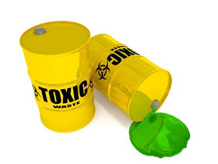 2 drums containing toxic waste.の写真素材