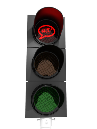 Traffic light showing a "no abuse"-signの写真素材