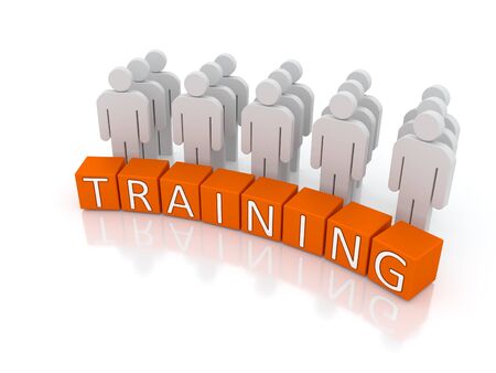 Concept containing figures and blocks containing the text: "Training"の写真素材