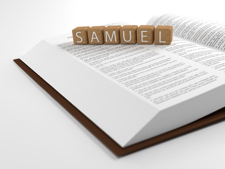Samuel and the Bible - The name samuel placed on top of the Bible.の写真素材