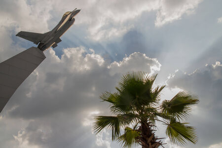 milliary air plane flyingの写真素材