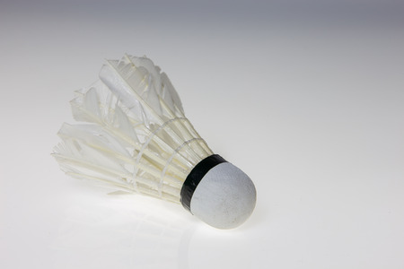 Badminton single  on white backgroundの写真素材