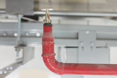 Fire sprinkler and red pipe.の写真素材