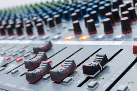 buttons equipment for sound mixer controlの写真素材