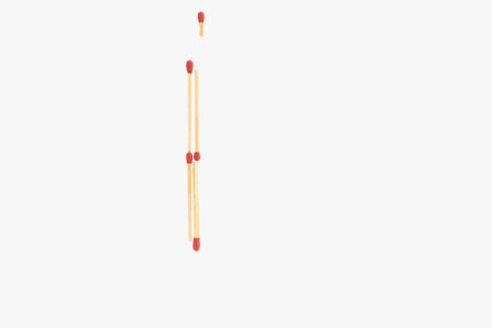 letter i made of safety match isolated on white backgroundの写真素材